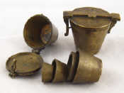 Appraisal: A set of nine brass bucket weights from to grams