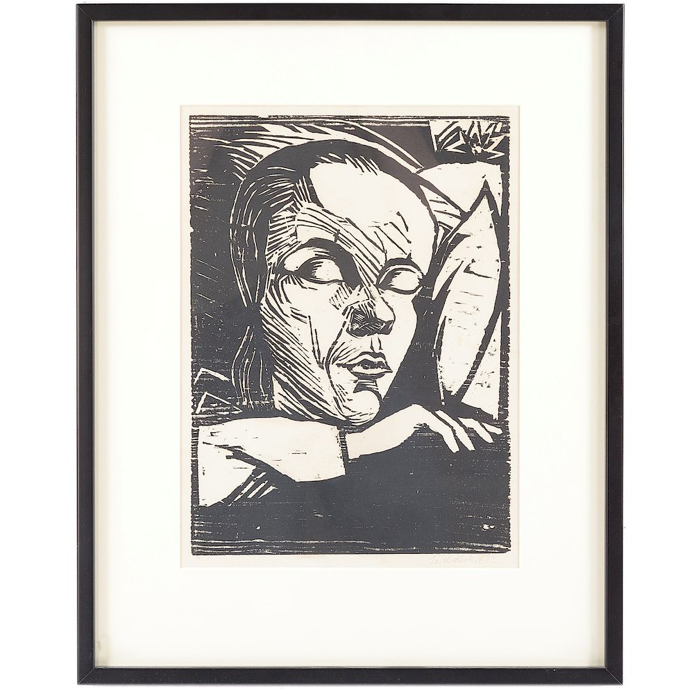 Appraisal: Erich Heckel Schlafende German - Woodcut pencil signed and dated