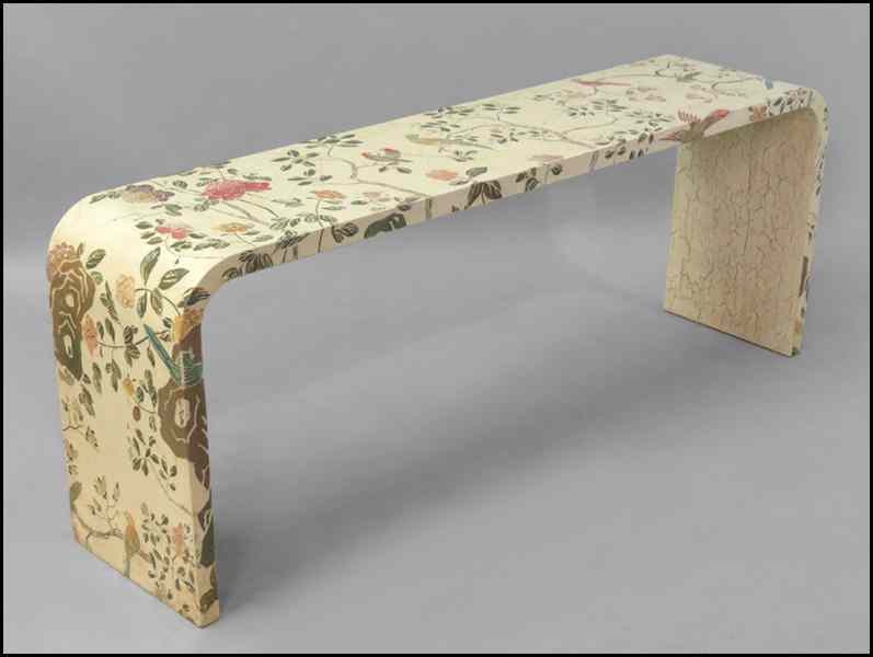 Appraisal: WATERFALL STYLE CONSOLE TABLE In a bird motif H ''