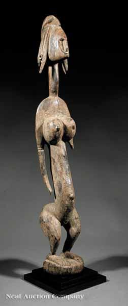 Appraisal: A Bamana Bambara Carved Wood Female Figure Jo-nyeleni Mali the