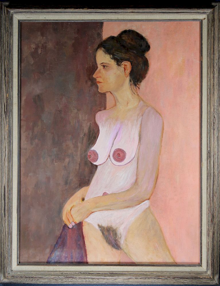 Appraisal: Ethel Ashkenas Painting of a Nude Woman th C Ethel