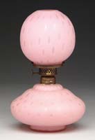 Appraisal: SCARCE PINK SATIN RAINDROP MINI LAMP S - Pink satin