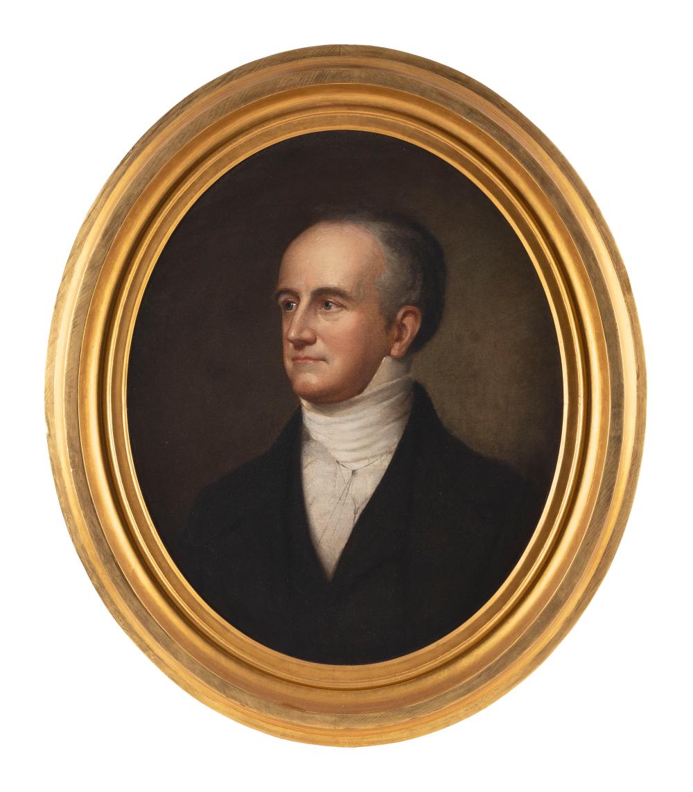 Appraisal: ATTRIBUTED TO CHESTER HARDING MASSACHUSETTS - PORTRAIT OF ABBOTT LAWRENCE