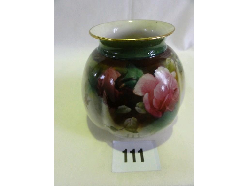 Appraisal: A Royal Worcester vase of lobed form with pink and