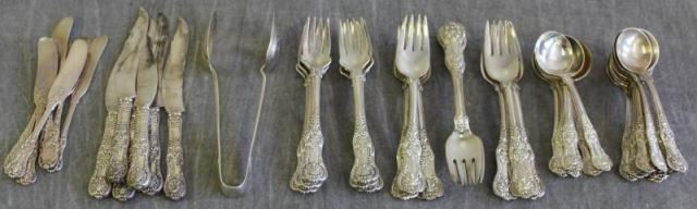 Appraisal: STERLING Tiffany Co Partial Flatware Set English King pattern Includes