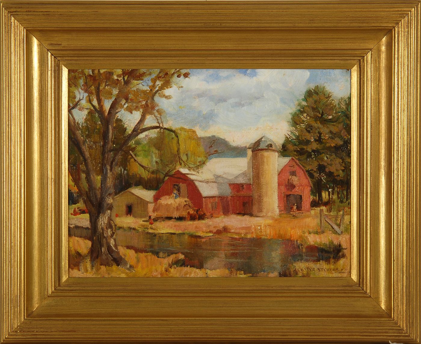 Appraisal: WILLIAM LESTER STEVENSAmerican - Red Barn Conway Ma Signed lower