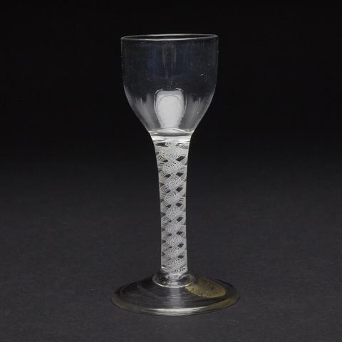 Appraisal: English Double Series Opaque Twist Stemmed Wine Glass th century