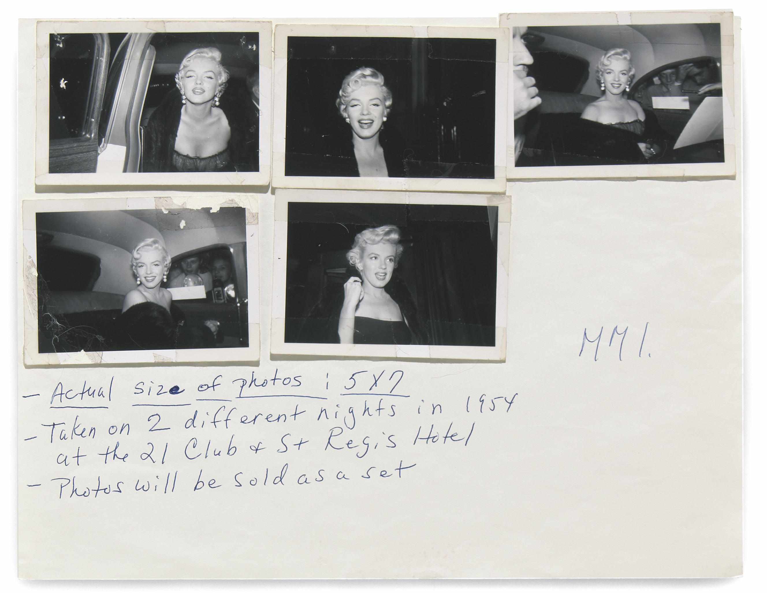 Appraisal: Marilyn Monroe snapshots A group of black and white snapshots