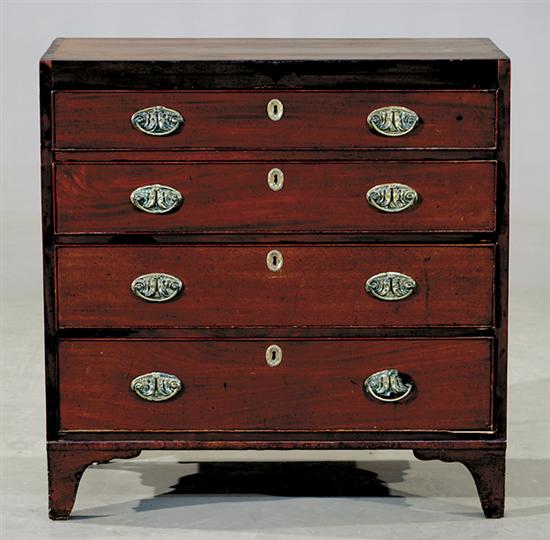 Appraisal: Federal inlaid mahogany chest of drawers circa rectangular case with