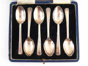 Appraisal: A boxed set of six Art Deco teaspoons Elkington Co