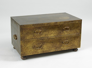 Appraisal: Designer Trunk ca - 's Two drawer trunk with bun