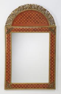 Appraisal: Marquetry inlaid wall mirror h Marquety inlaid wall mirror having