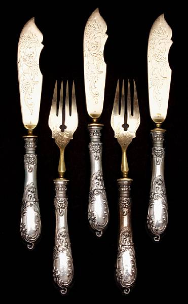 Appraisal: A German fish set for twelve with standard handles and