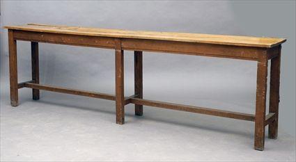 Appraisal: French Beechwood Shop Table in x ft in x in