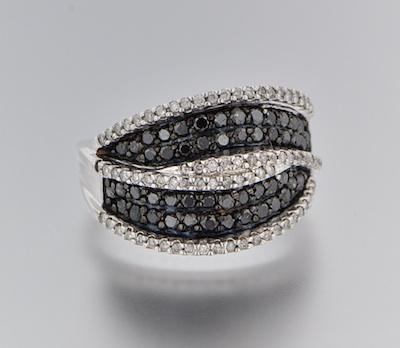 Appraisal: A Ladies' Black and White Diamonds Ring k white gold