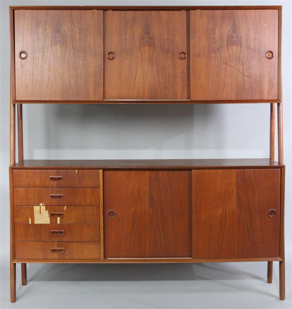 Appraisal: DANISH CO MOBELFABRIK MID-CENTURY MODERN CABINET AND HUTCH the top