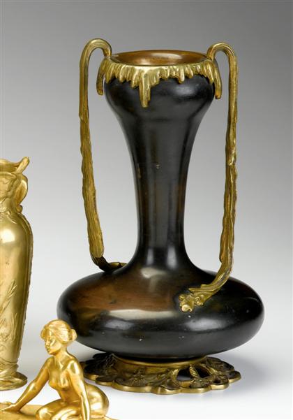 Appraisal: Art Nouveau gilt and patinated metal vase late th century