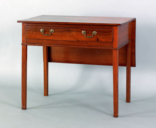 Appraisal: Pennsylvania Chippendale walnut drop leaf table ca with a single