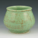 Appraisal: Hull Capri squat vase in green and tan Marked Hull