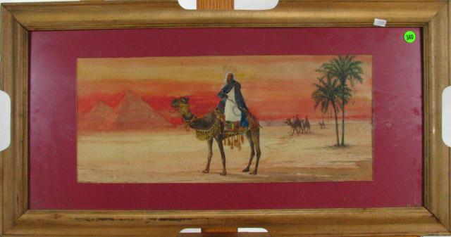 Appraisal: N Roswell Gifford x Watercolor Signed Lower Right Arabic Warrior