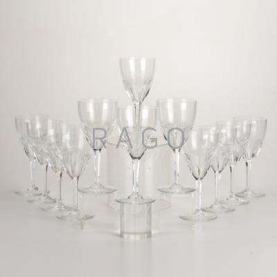 Appraisal: BACCARAT Set of twelve wine glasses th c Acid etched