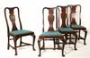 Appraisal: SIDE CHAIRS - Set of four custom mahogany Queen Anne