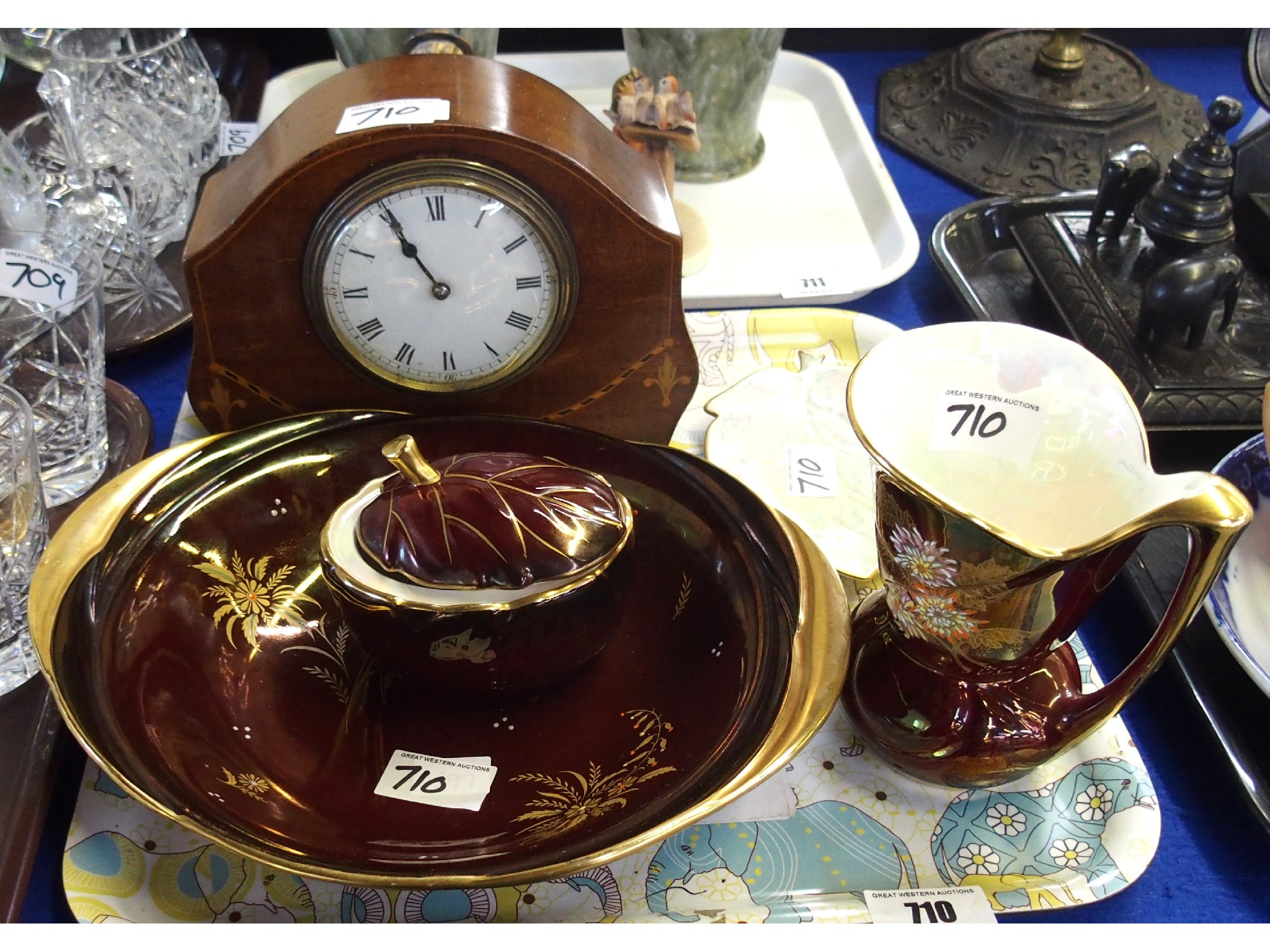 Appraisal: Tray comprising Carlton Ware Rouge Royale bowl leaf dish and