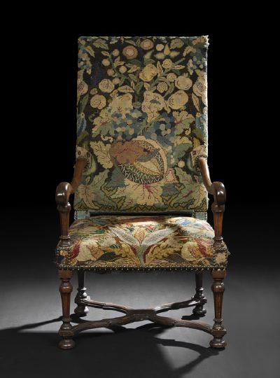 Appraisal: Louis XIII-Style Oak Fauteuil a la Reine third quarter th