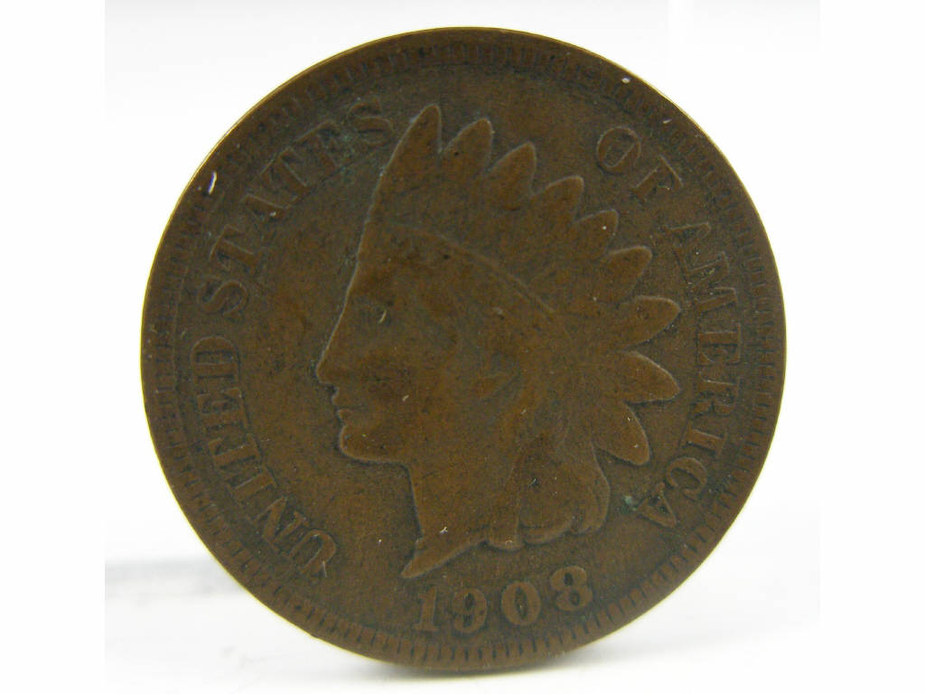 Appraisal: -S Indian Cent Fine Condition full LIBERTY original brown toning