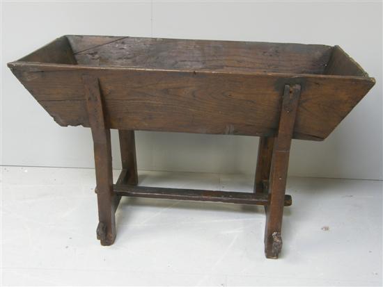 Appraisal: French oak dough trough possibly th century parts on four