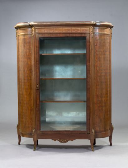 Appraisal: Louis XVI-Style Mahogany and Parquetry Armoire Now Converterd to a