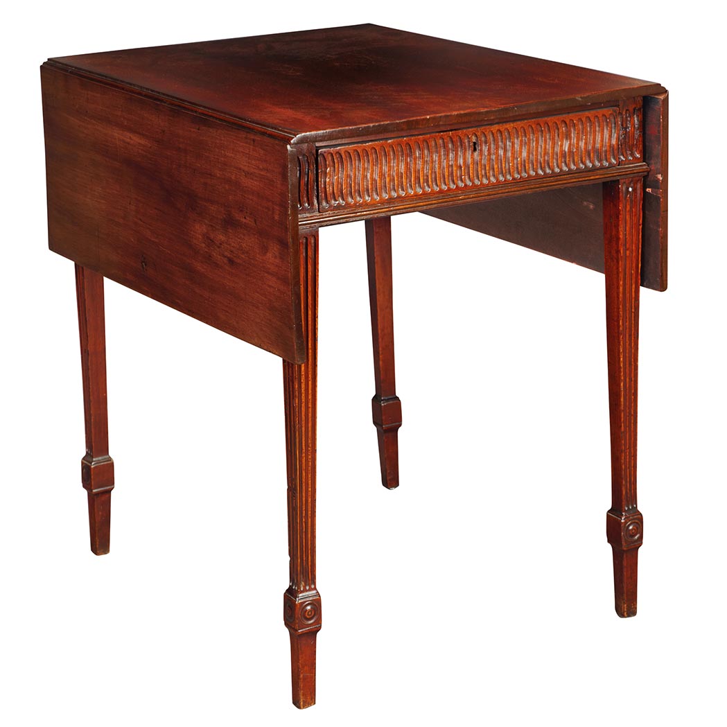 Appraisal: George III Mahogany Pembroke Table The rectangular top with two