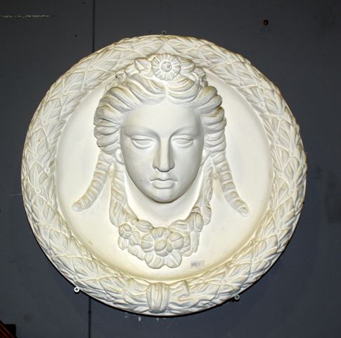 Appraisal: Three plaster wall medallions featurying busts of Ceres after J