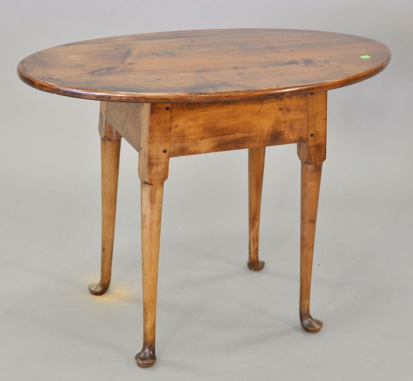 Appraisal: Queen Anne tea table with oval top circa top restored