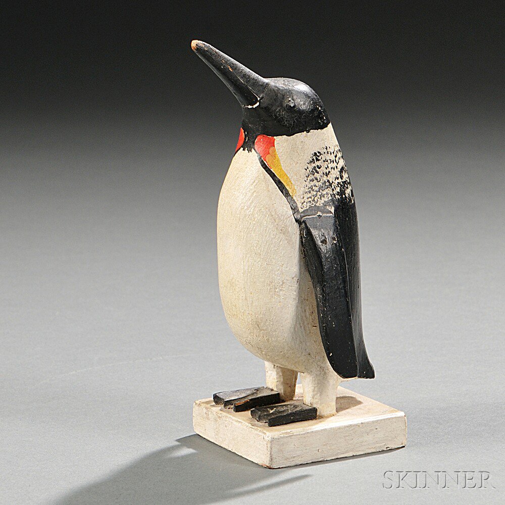 Appraisal: Carved and Painted Emperor Penguin Figure attributed to Charles Hart