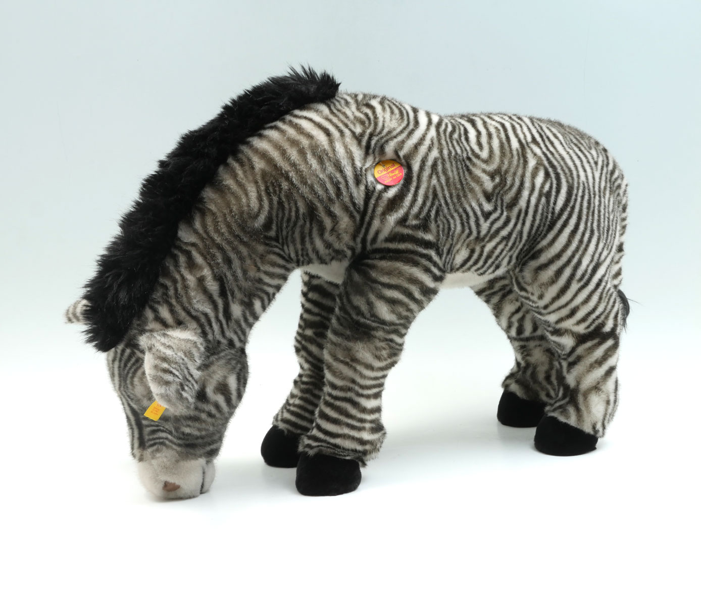 Appraisal: STEIFF STUDIO ZEBRA Grazing Steiff studio Zebra having all original