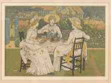 Appraisal: A pair of prints one of ladies taking tea the