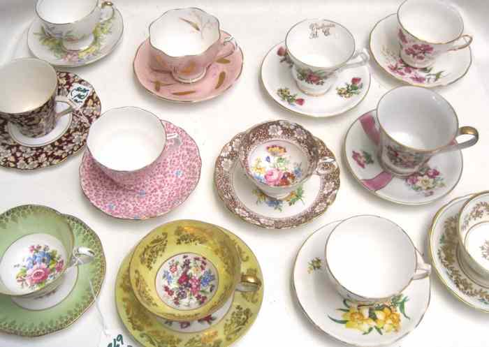 Appraisal: TWENTY-FOUR SETS ENGLISH BONE CHINA one set Occupied Japan CUPS