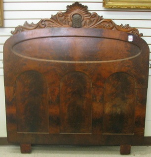 Appraisal: EMPIRE MAHOGANY BED American mid th century The headboard panel