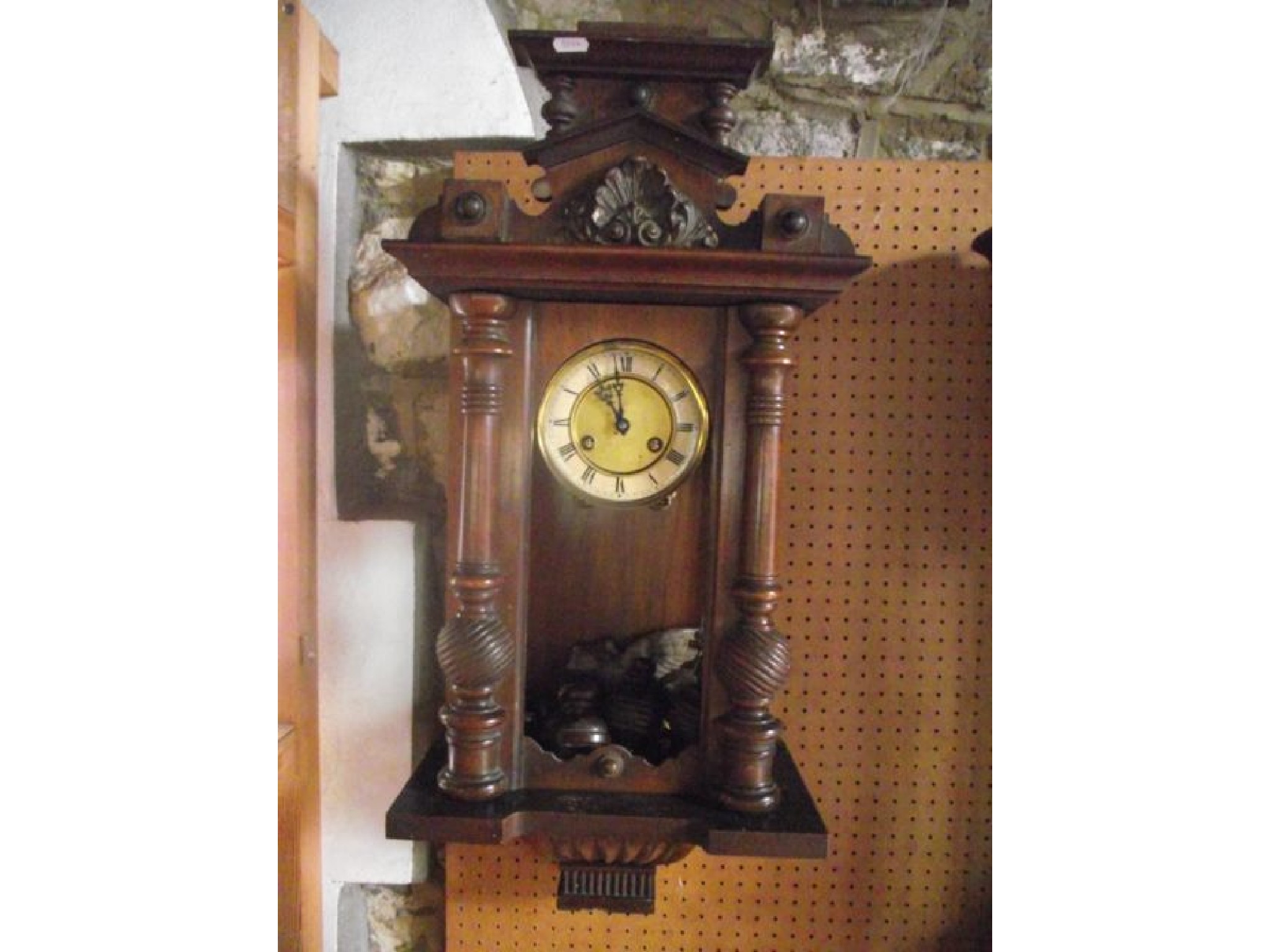 Appraisal: A late th century wall clock the walnut case with