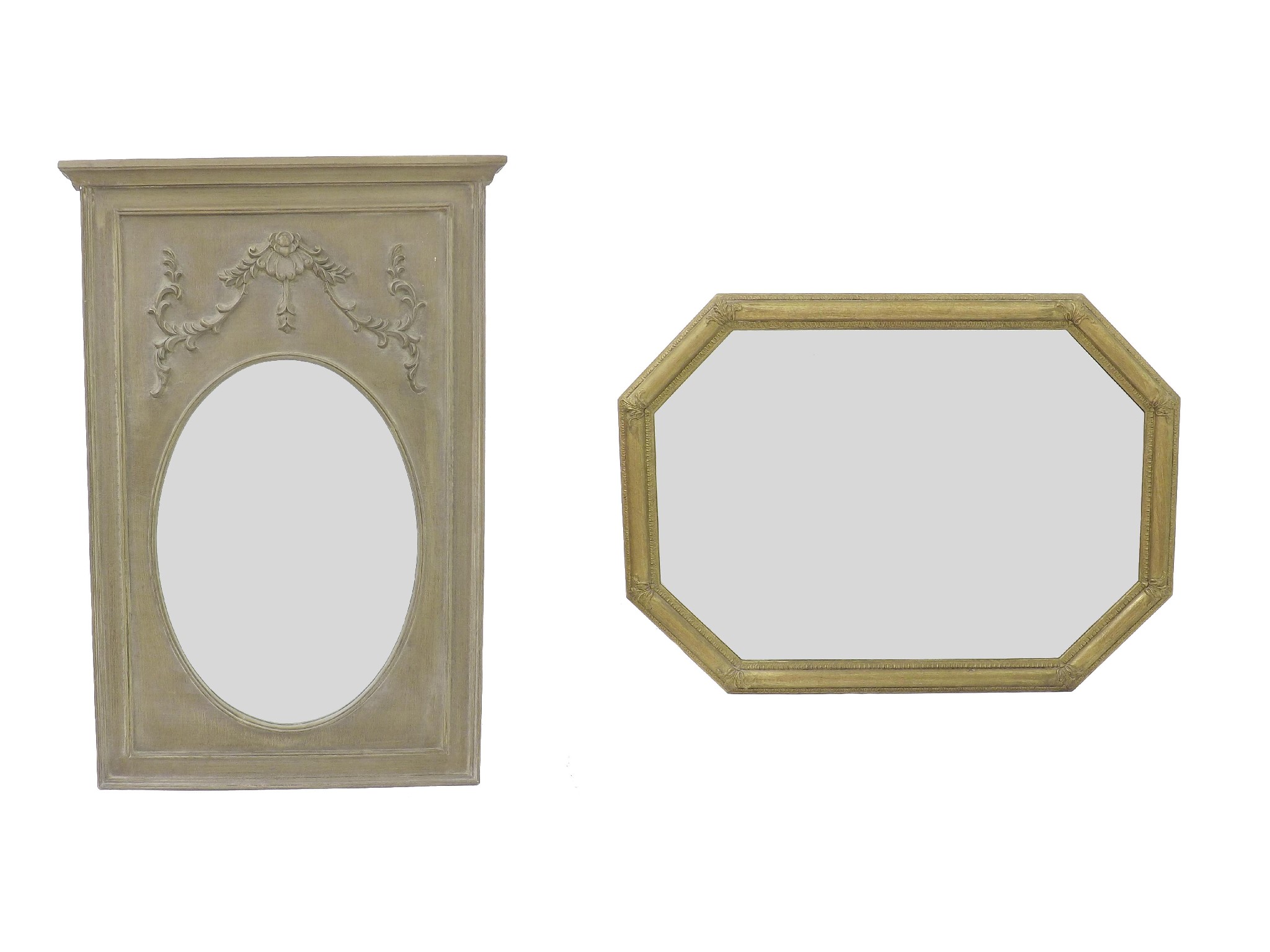 Appraisal: Empire style giltwood octagonal wall mirror with bevelled glass plate