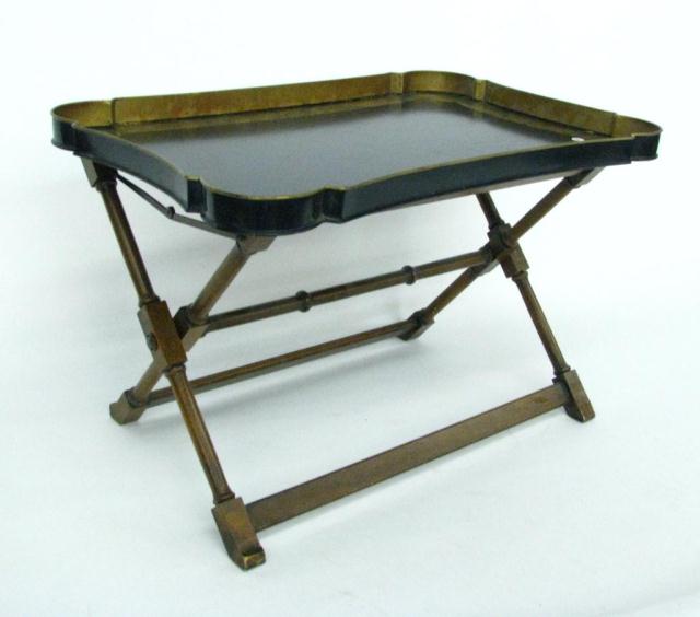 Appraisal: Vintage cast metal Butler's tray with painted finish folding wooden