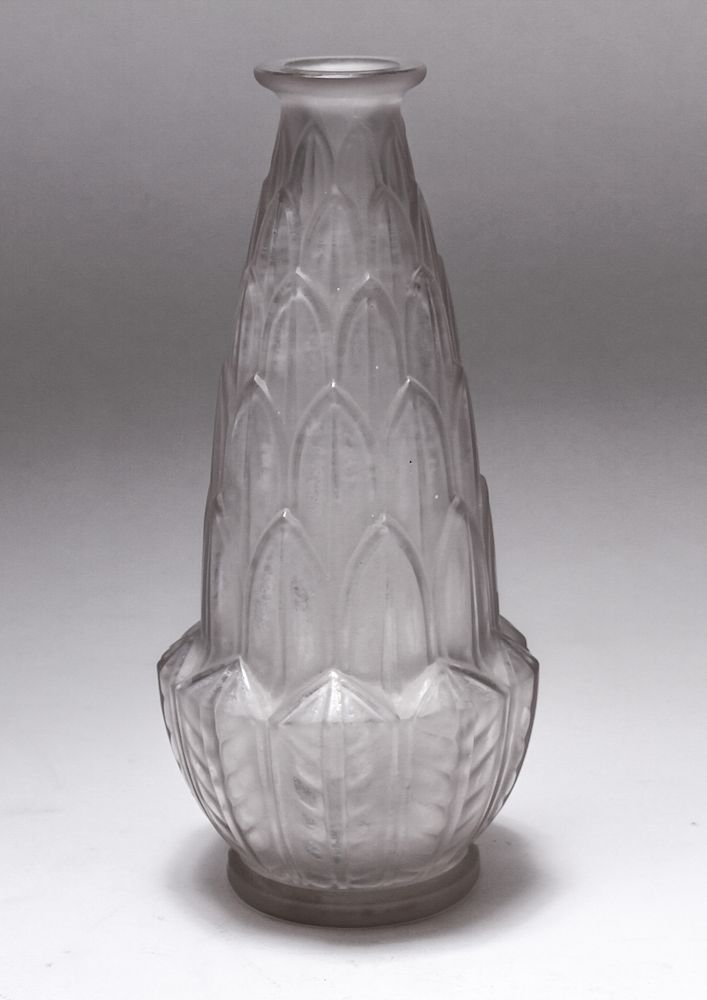 Appraisal: Lalique Style French Frosted Art Glass Vase Lalique style French