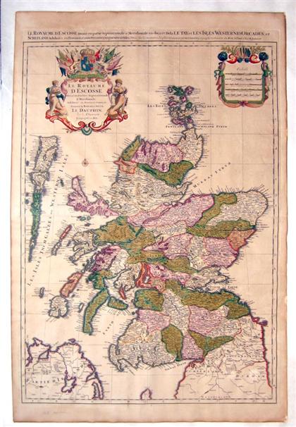 Appraisal: piece Hand-Colored Engraved Map Sanson N Le Royaume d'Escosse Paris