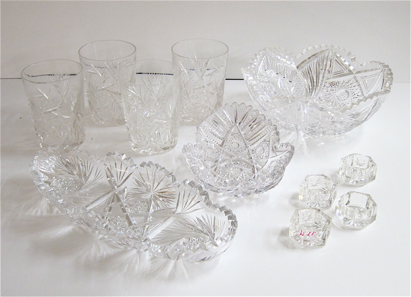 Appraisal: ELEVEN PIECES CUT GLASS CRYSTAL most American Brilliant Period including