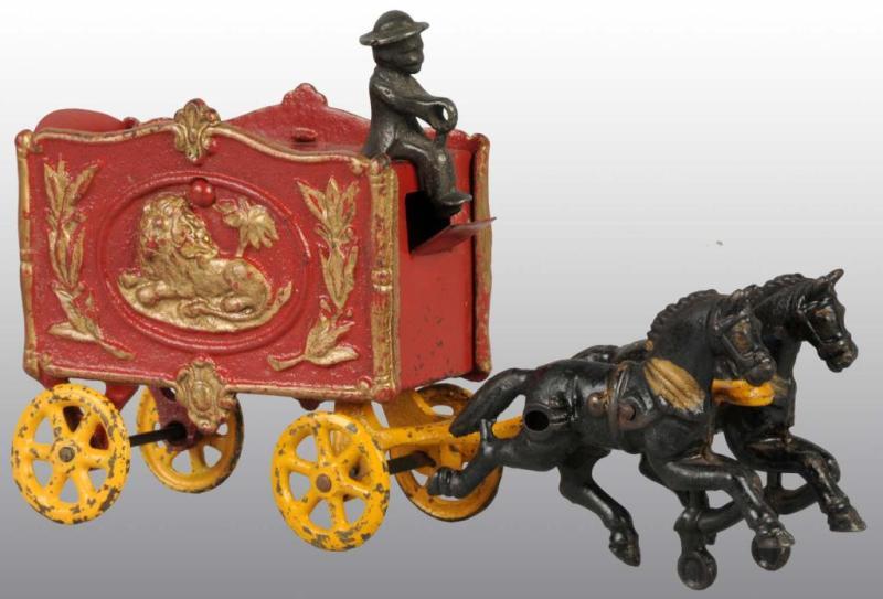 Appraisal: Cast Iron -Horse Hubley Royal Circus Van Toy Description Original