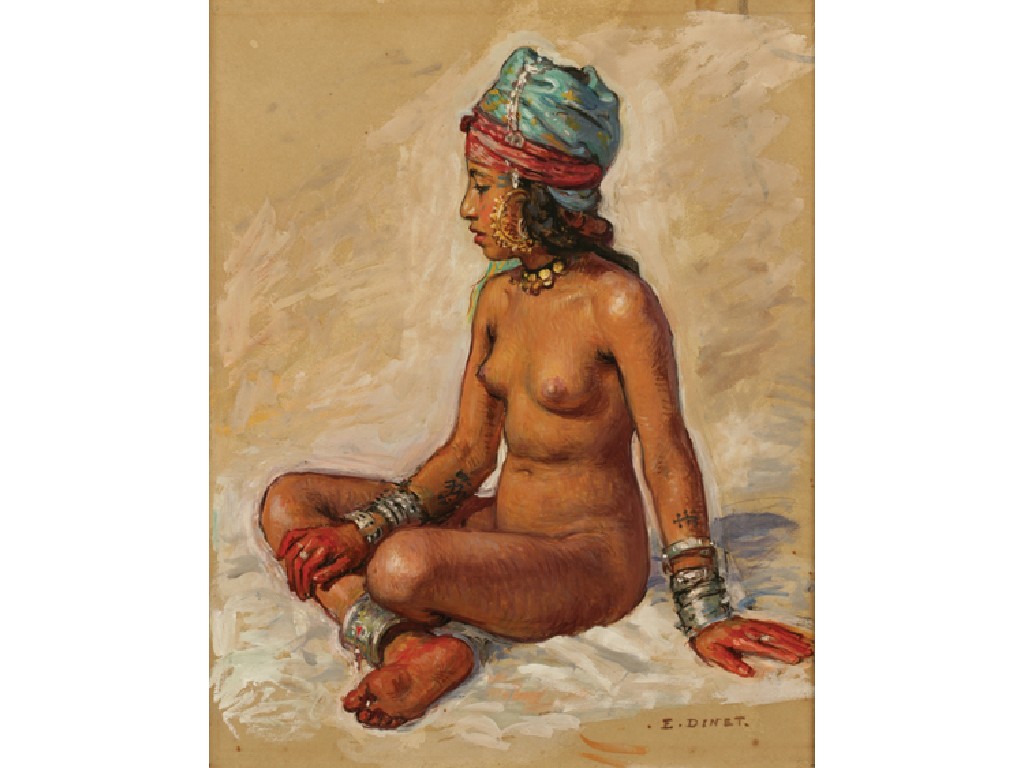 Appraisal: ETIENNE DINET Femme Kabyle oil on paper laid on board