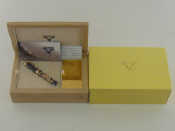 Appraisal: Visconti A Visconti Belgica rose vermeil and black resin fountain