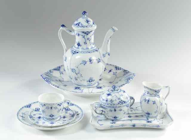 Appraisal: PIECE ROYAL COPENHAGEN FINE CHINA Blue Fluted patterns comprised of