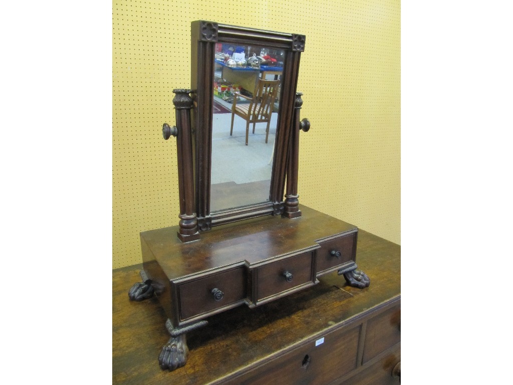 Appraisal: th Century mahogany swing dressing mirror on a breakfront base